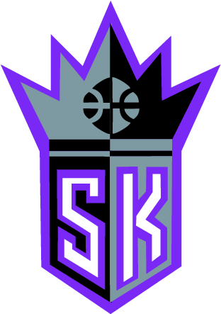 Purpleand Black Basketball Crown Logo