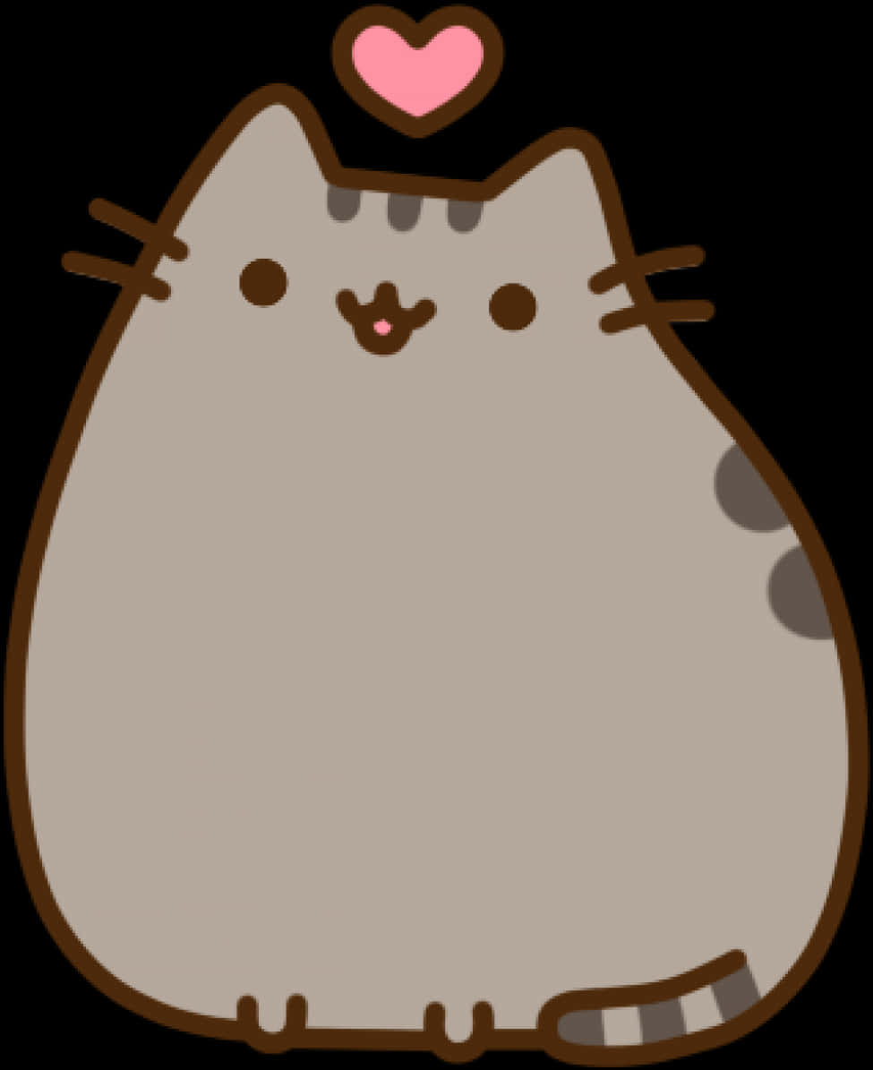 Pusheen Cat With Heart