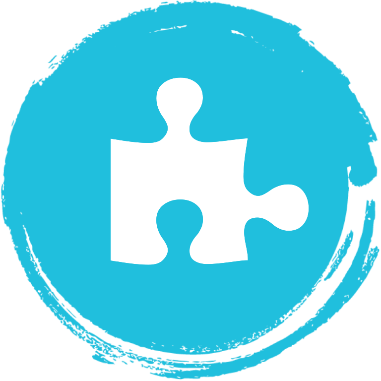 Puzzle Piece Icon Blue Background