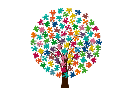 Puzzle Piece Tree Artwork