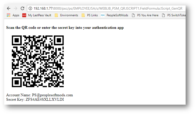 Q R Code Authentication Screen
