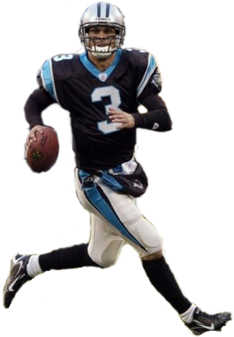Quarterback In Action Running With Football