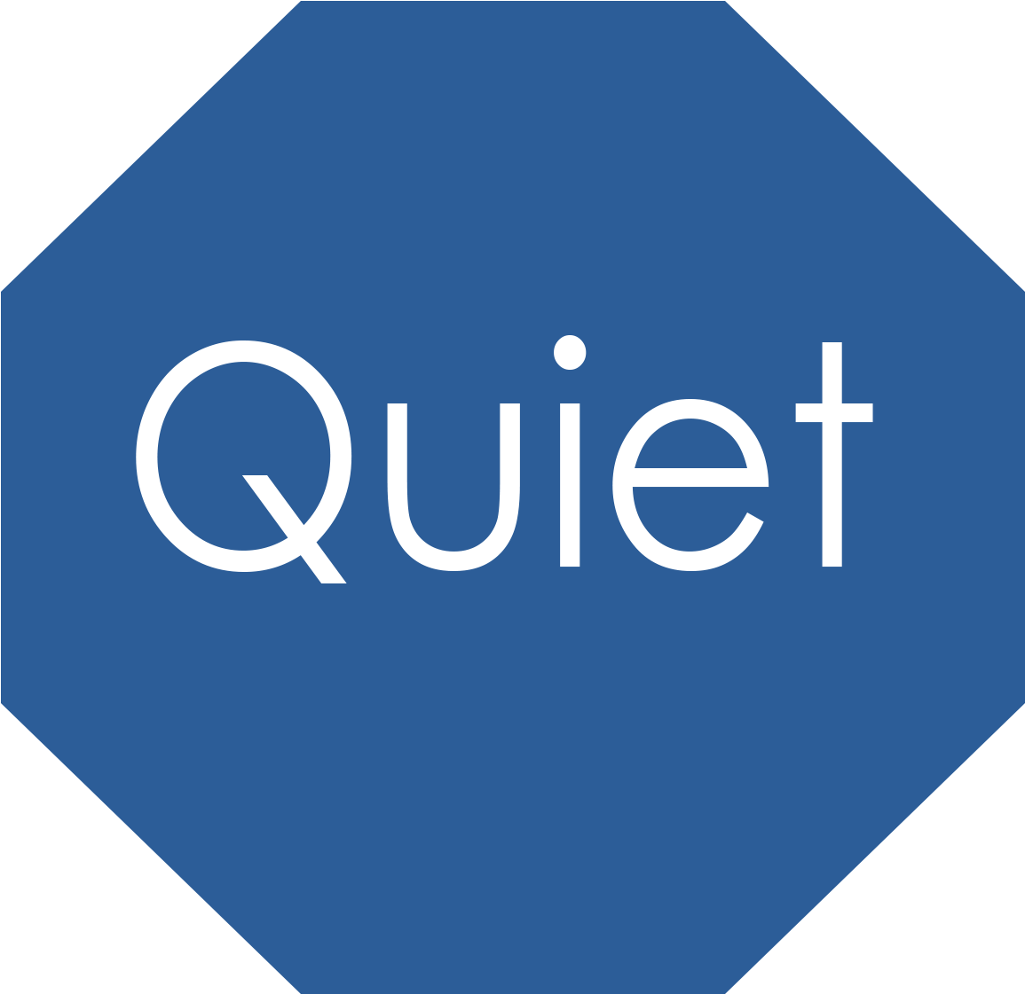 Quiet Text Graphic Blue Background