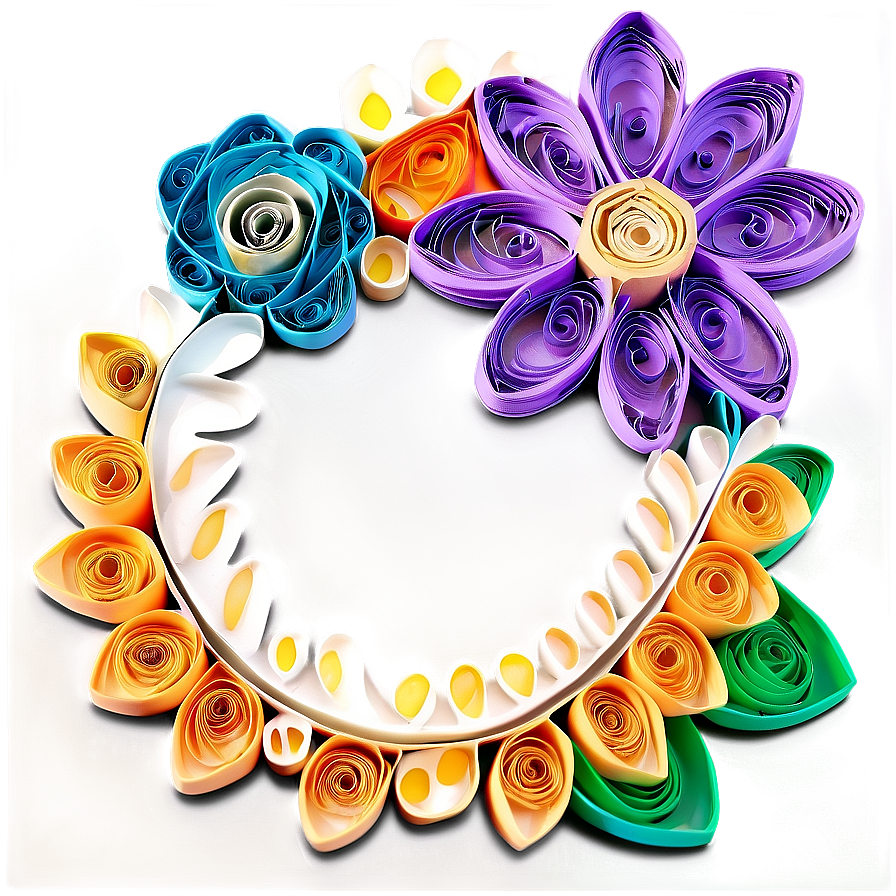 Quilled Rolled Flower Design Png Jju