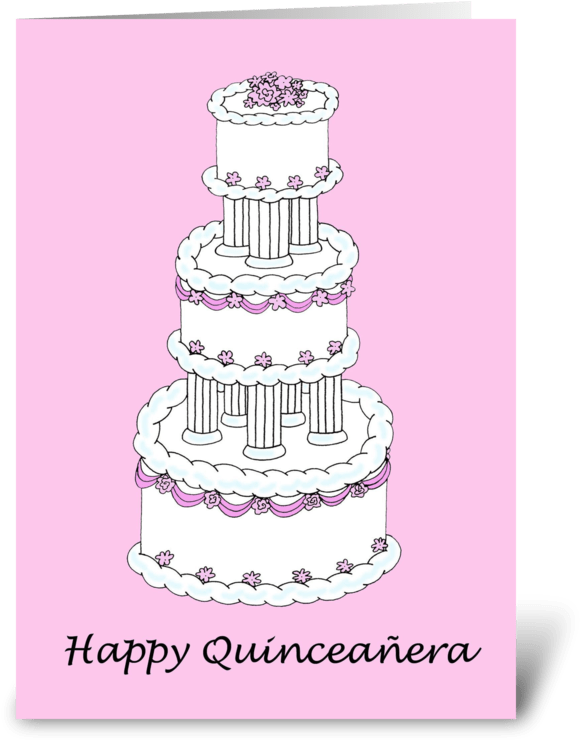 Quinceanera Celebration Cake Card