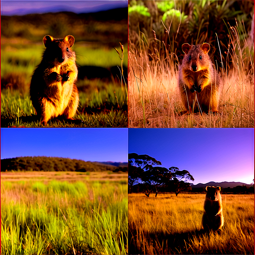 Quokka In Grassland Png Flf