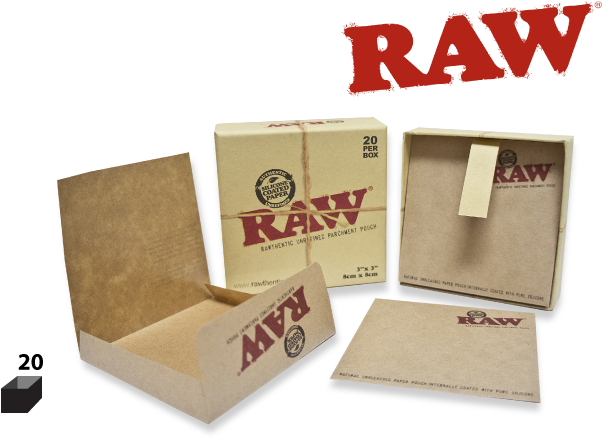 R A W Authentic Unbleached Parchment Paper Boxes