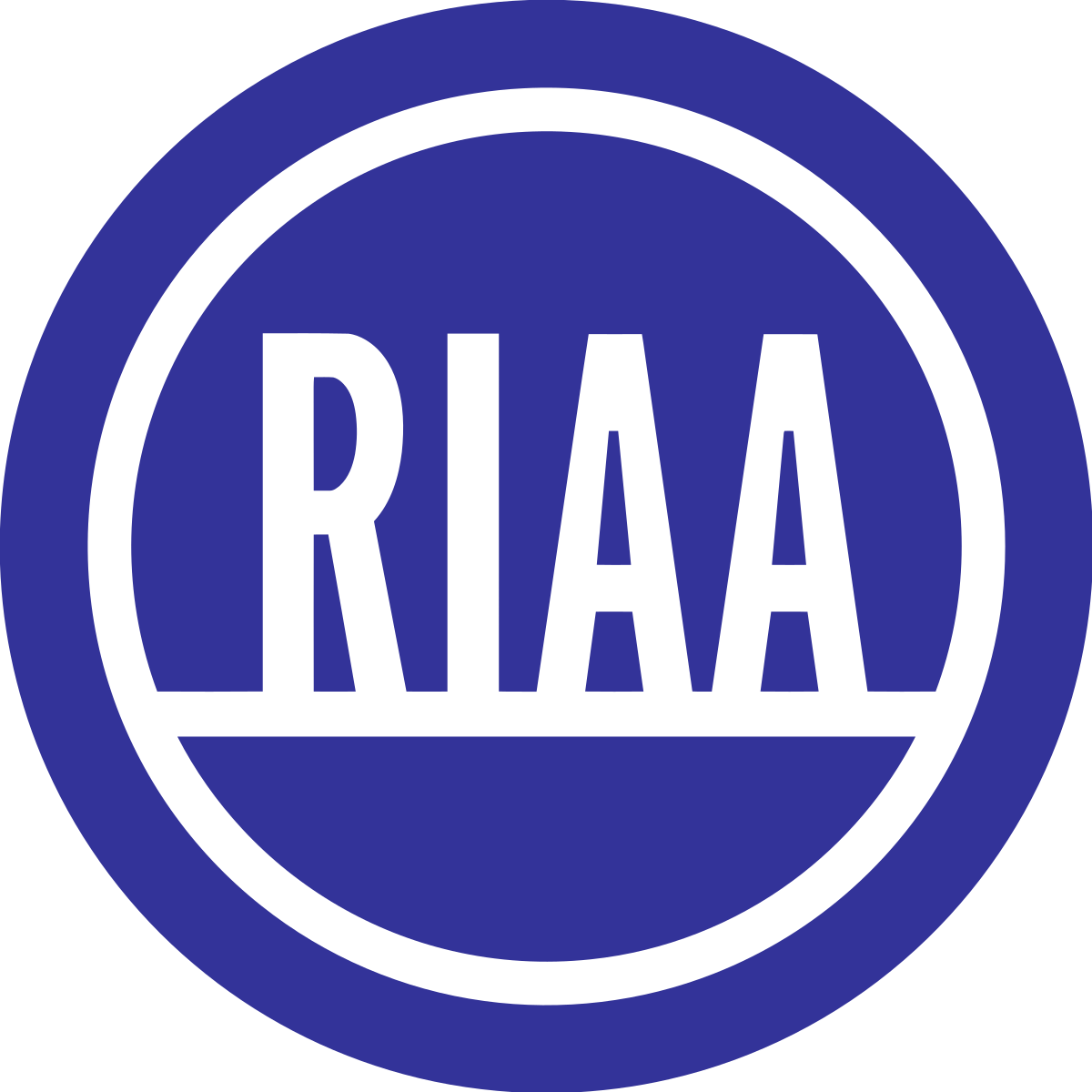 R I A A Logo Blue Background