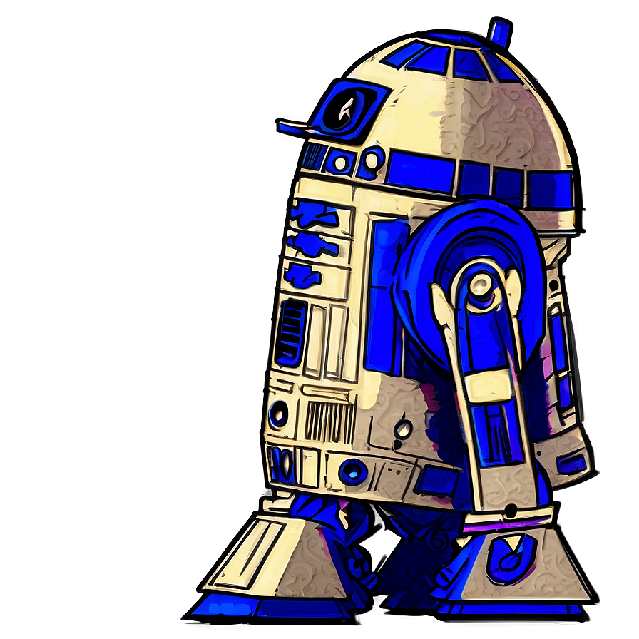 R2d2 Vintage Comic Style Png Pdb