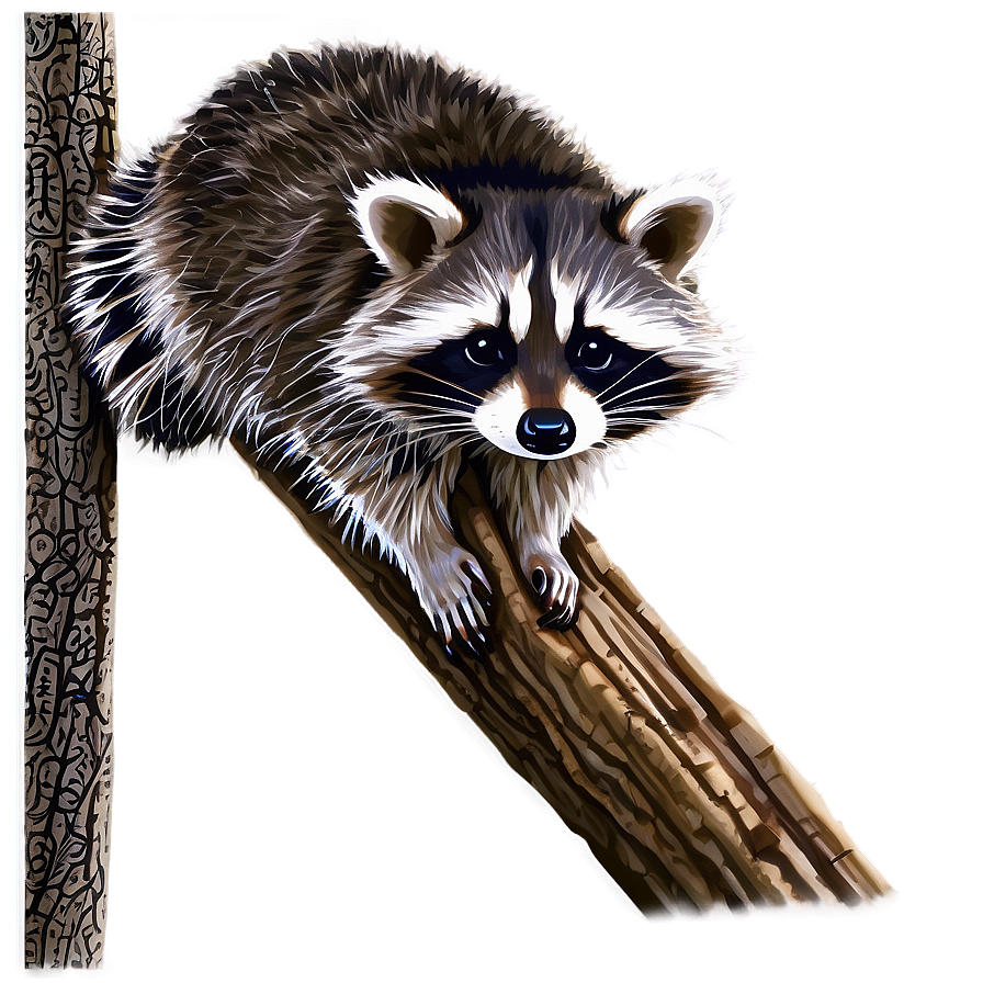 Raccoon Climbing Tree Png Fnu