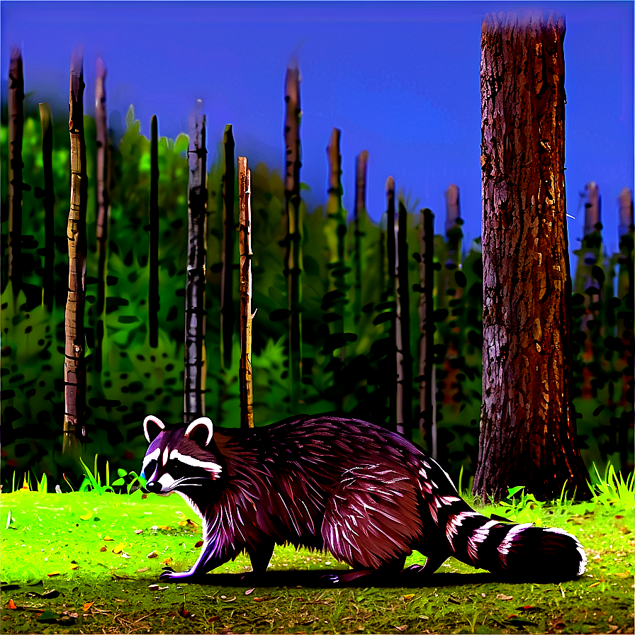 Raccoon Habitat Illustration Png 49