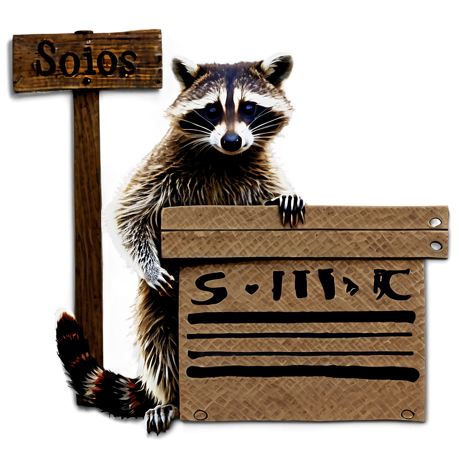 Raccoon Holding Sign Png 4