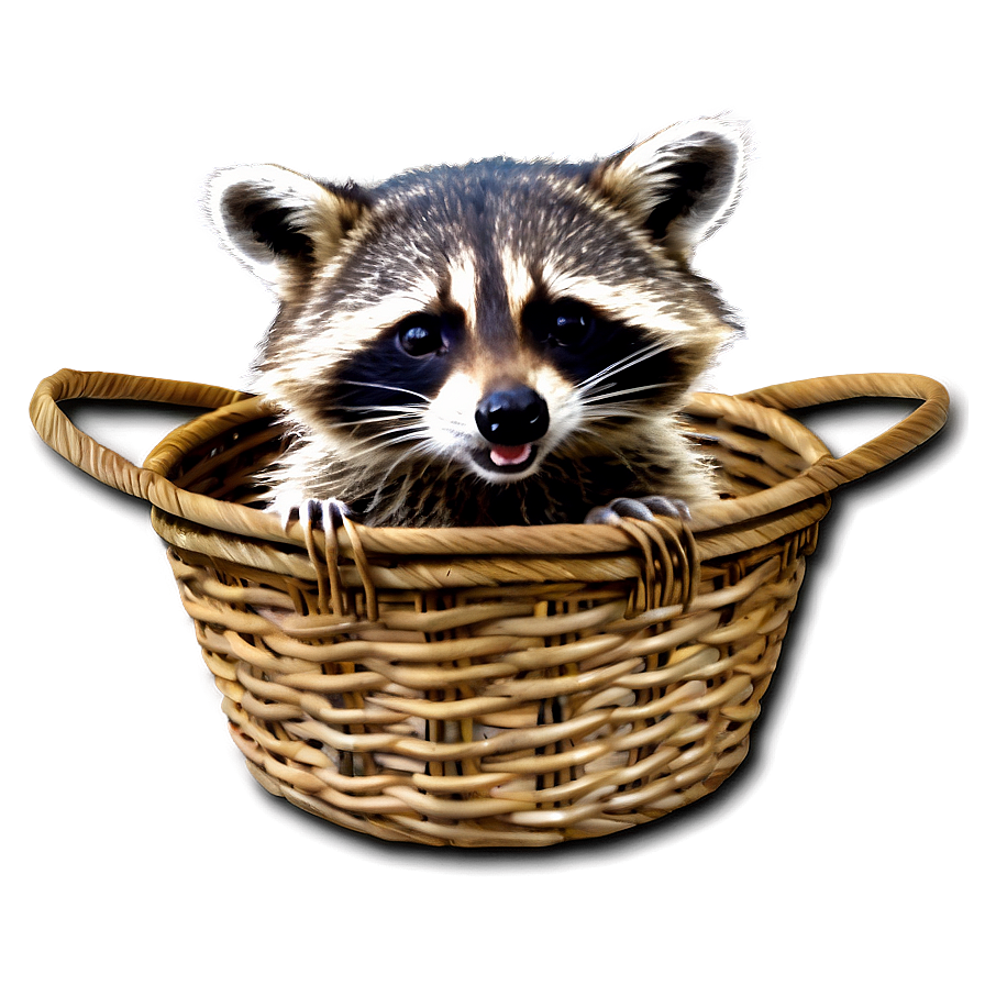 Raccoon In Basket Png Tiv