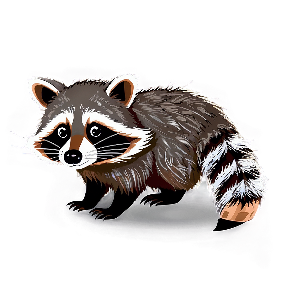 Raccoon In Cartoon Style Png Asf25