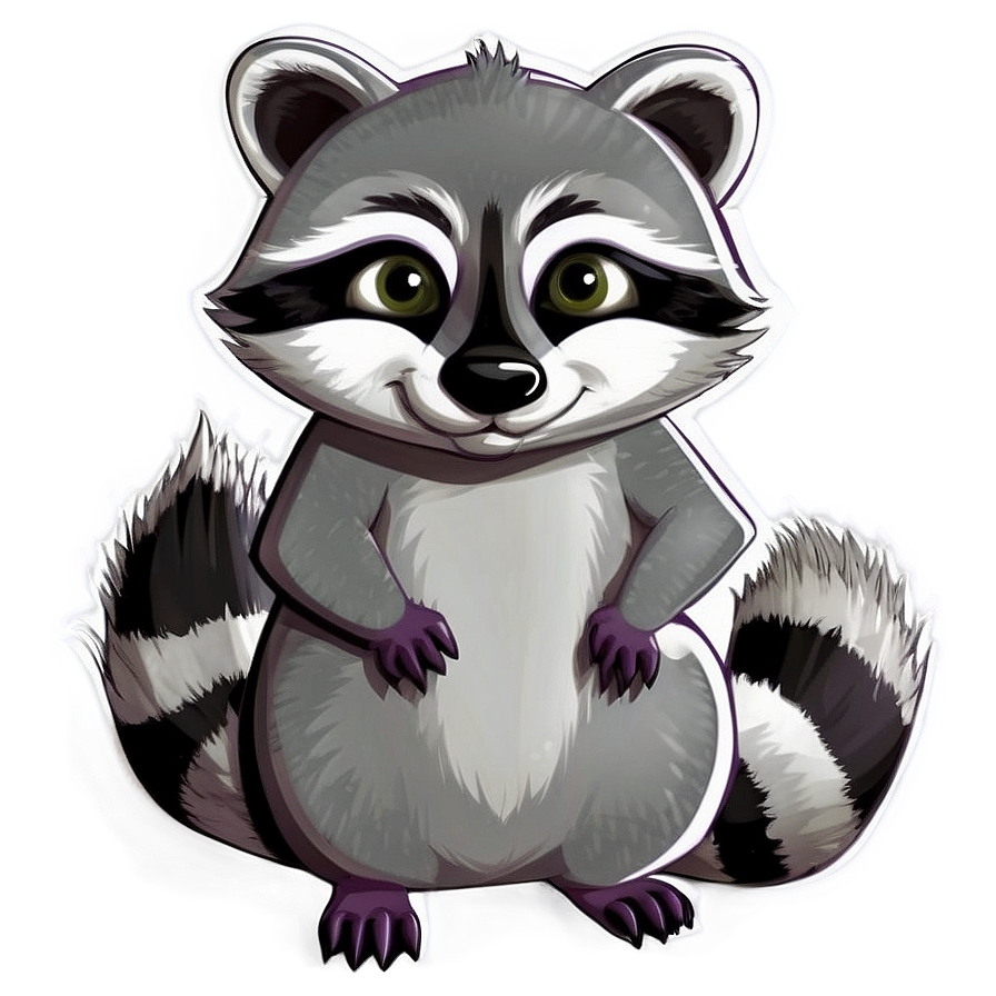 Raccoon In Cartoon Style Png Jxe61