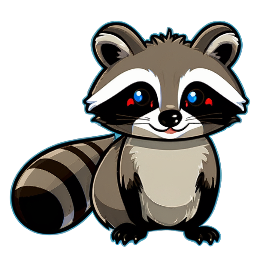 Raccoon In Cartoon Style Png Tov