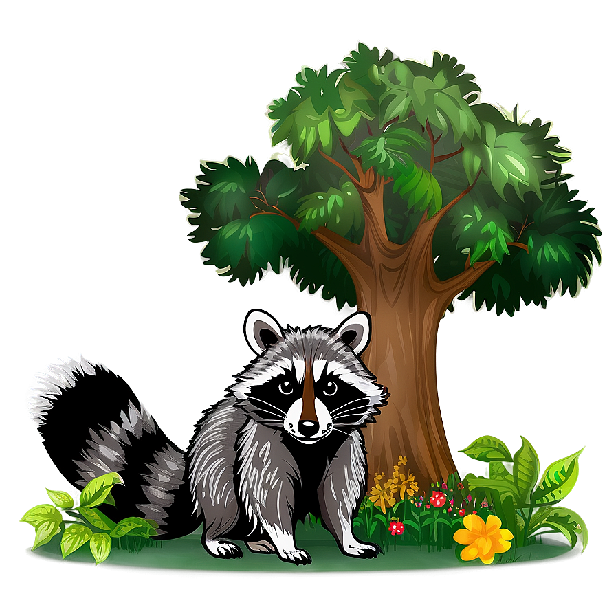 Raccoon In Forest Background Png 62