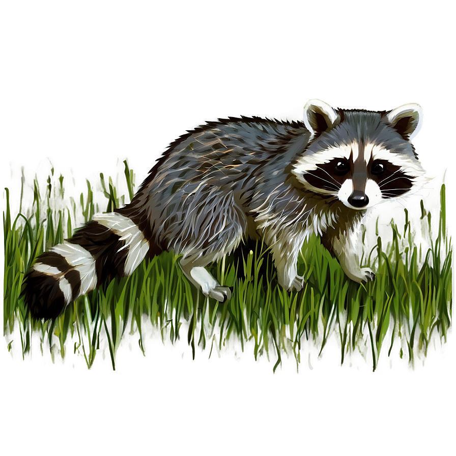 Raccoon In Grass Png Lfx