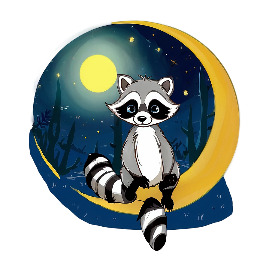 Raccoon In Moonlight Png 05232024