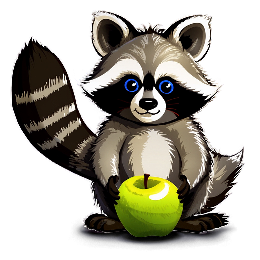 Raccoon With Apple Png 05232024