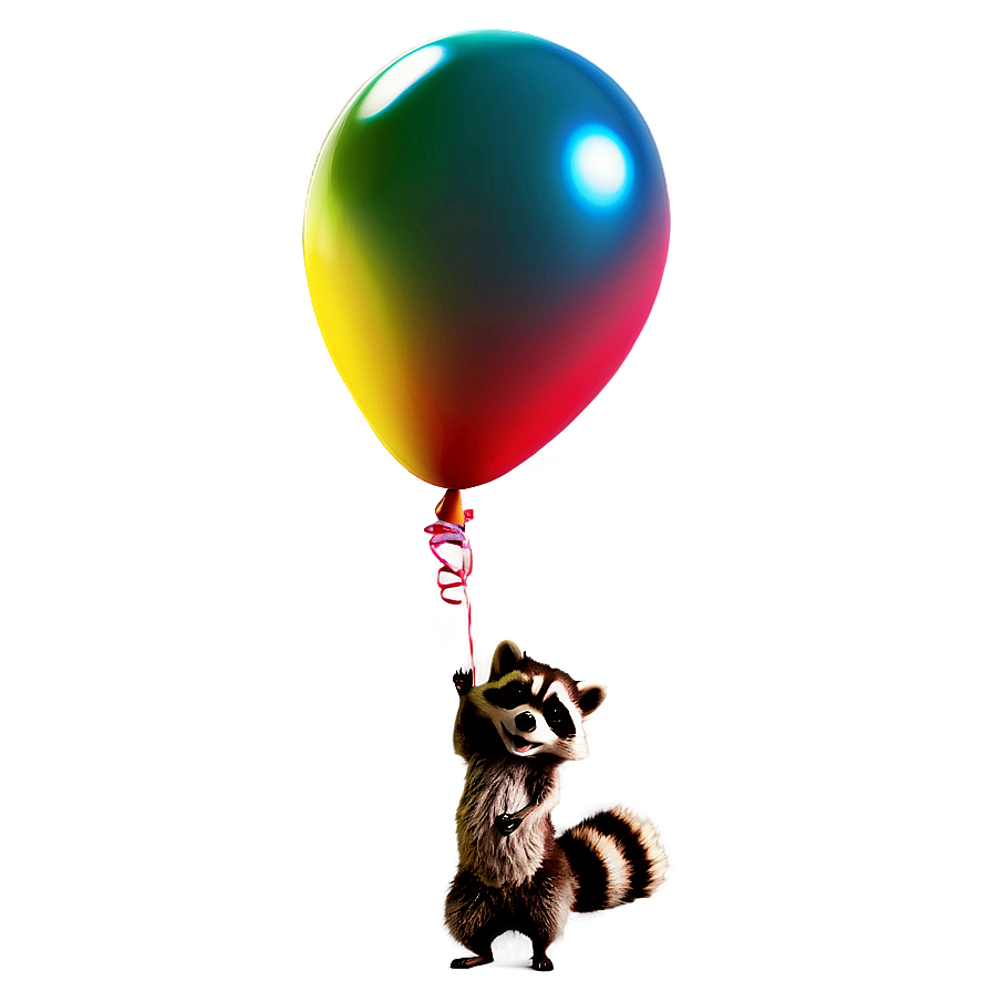 Raccoon With Balloon Png 05232024