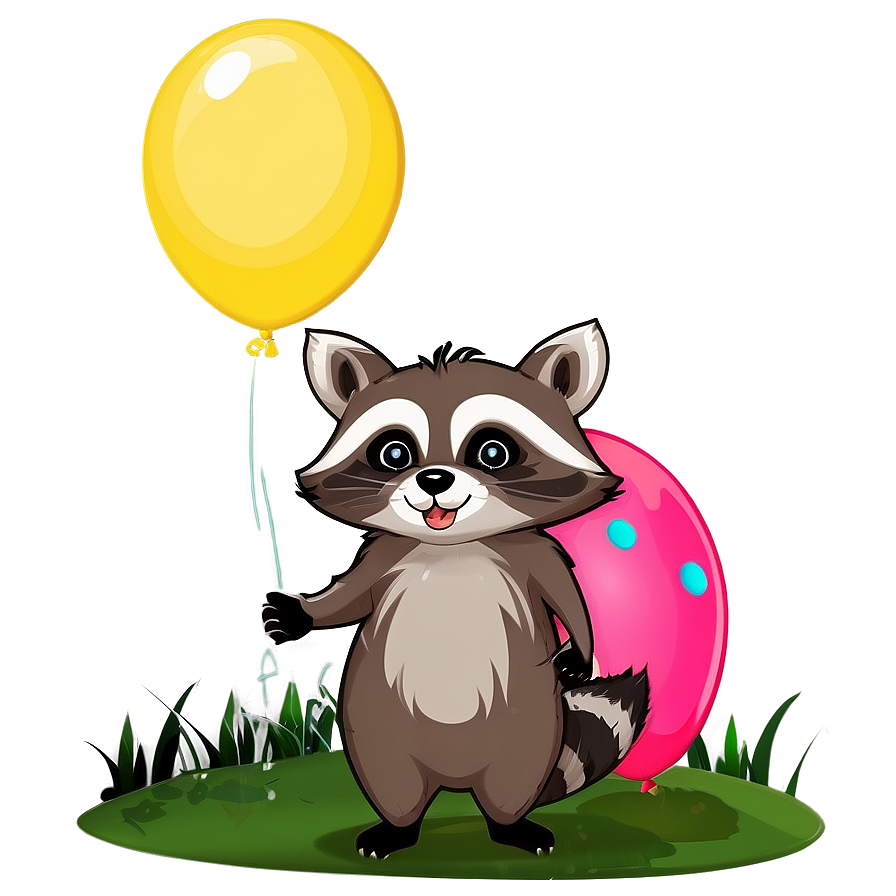 Raccoon With Balloon Png 05232024