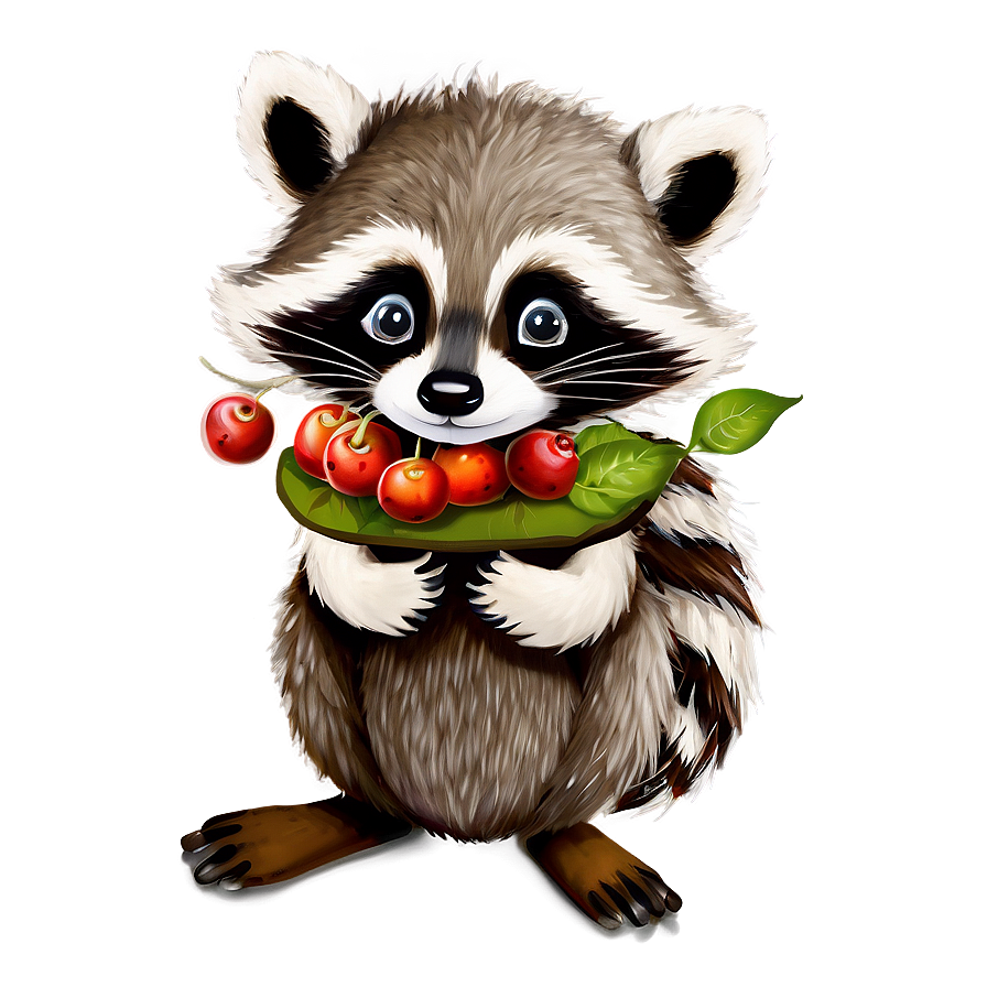 Raccoon With Berries Png 39