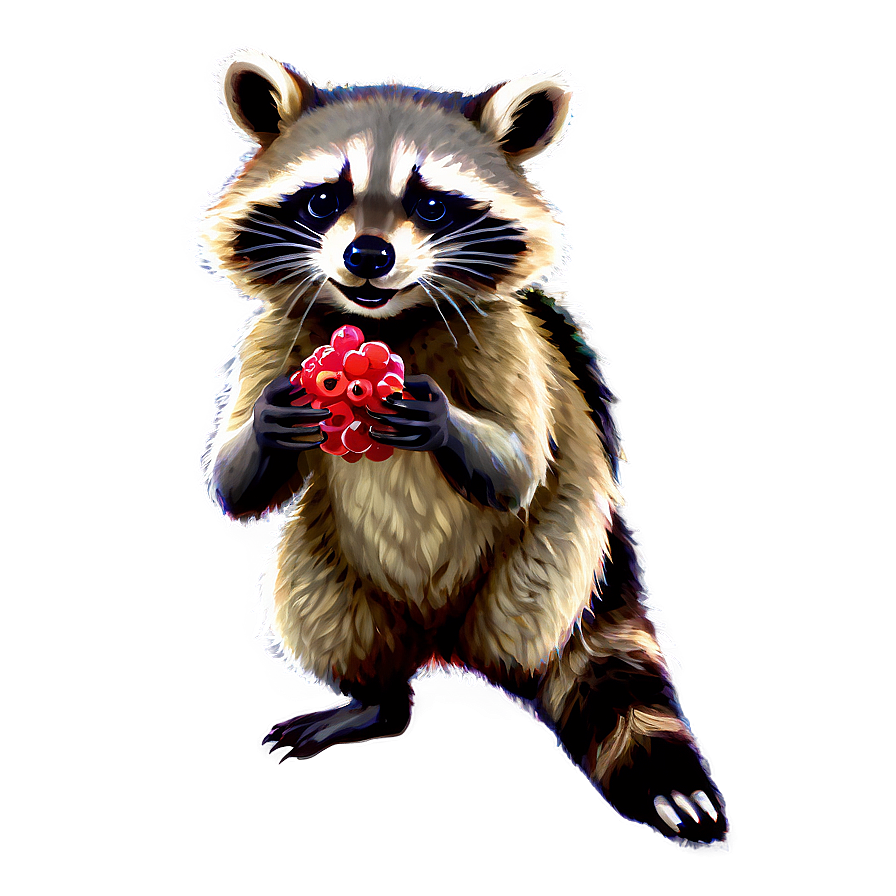 Raccoon With Berries Png Urm85