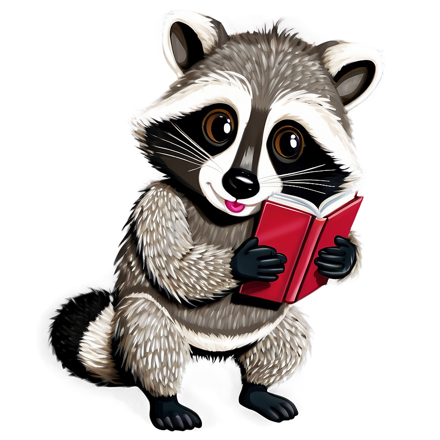 Raccoon With Book Png 05242024