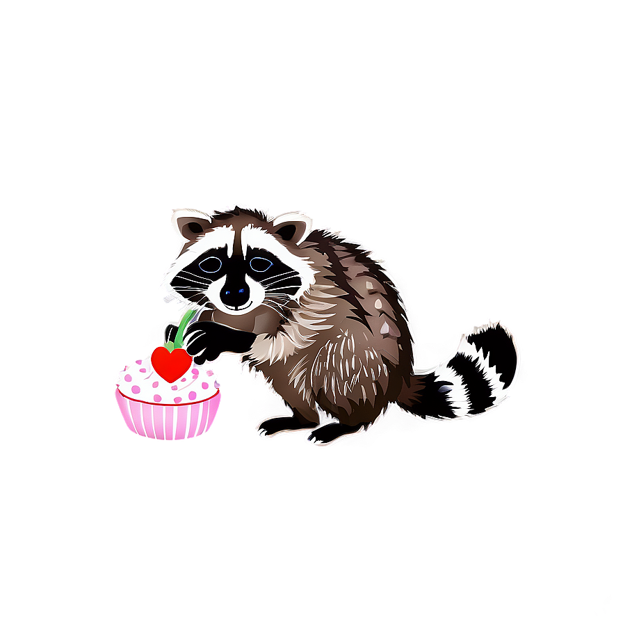 Raccoon With Cupcake Png 32