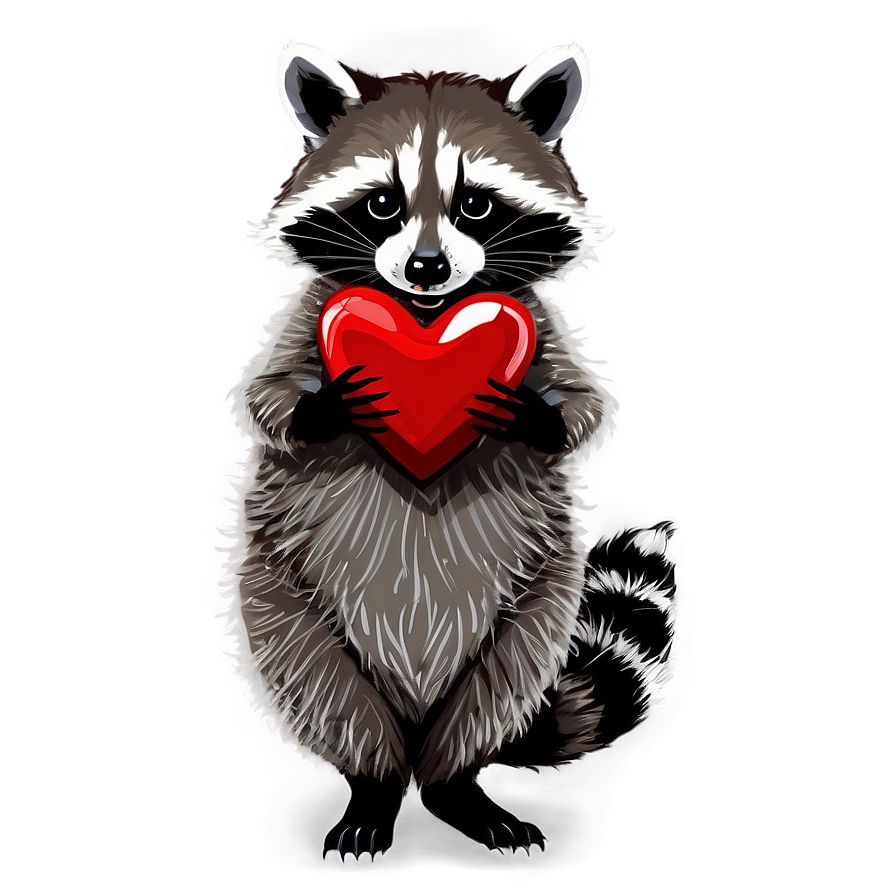 Raccoon With Heart Png Cjw