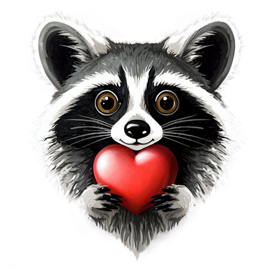 Raccoon With Heart Png Fun