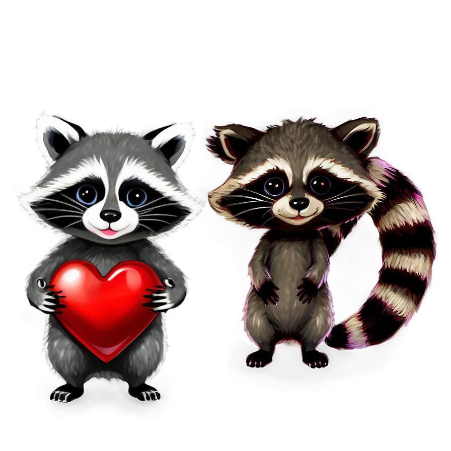 Raccoon With Heart Png Kbq