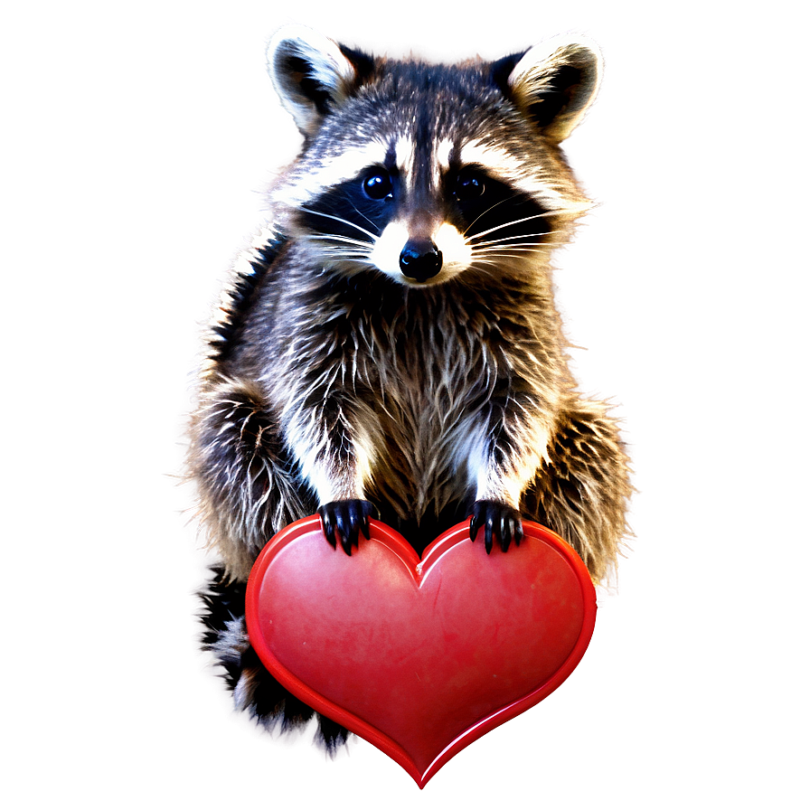 Raccoon With Heart Png Kko