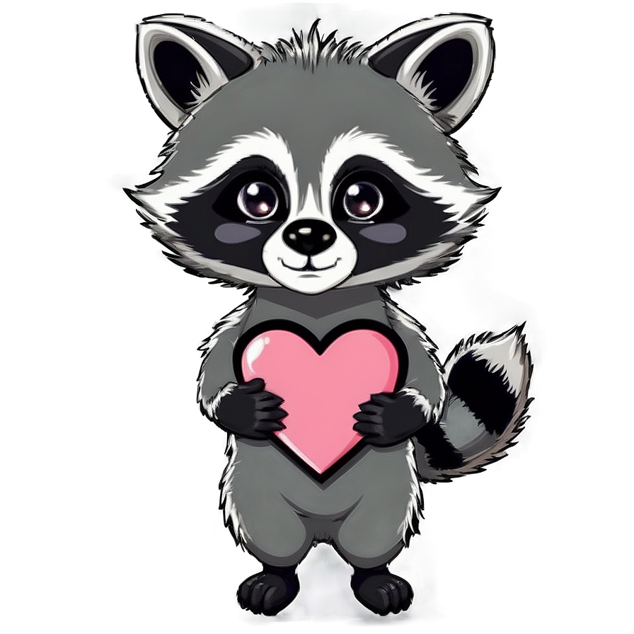 Raccoon With Heart Png Pvi