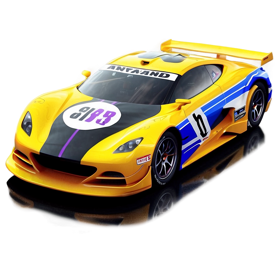 Racing Yellow Car Graphic Png Xkg