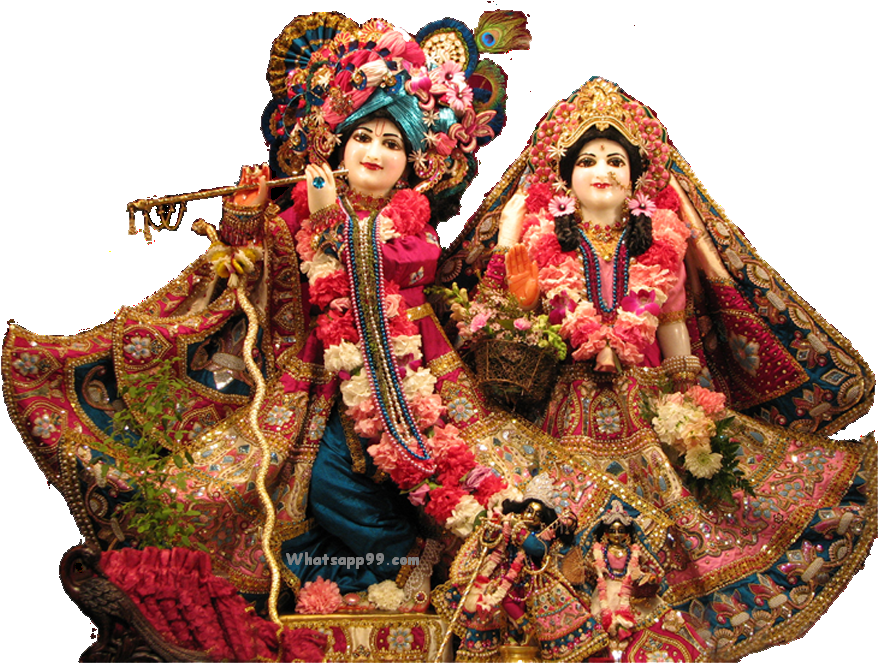 Radha Krishna Idols Floral Decoration