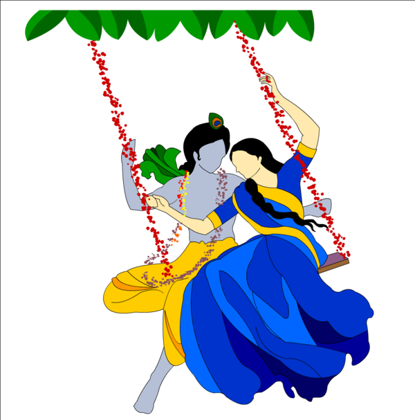 Radha Krishna Swing Idyllic Love