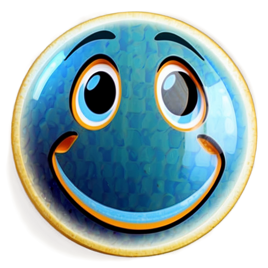 Radiant Blue Smiley Face Art Png 46