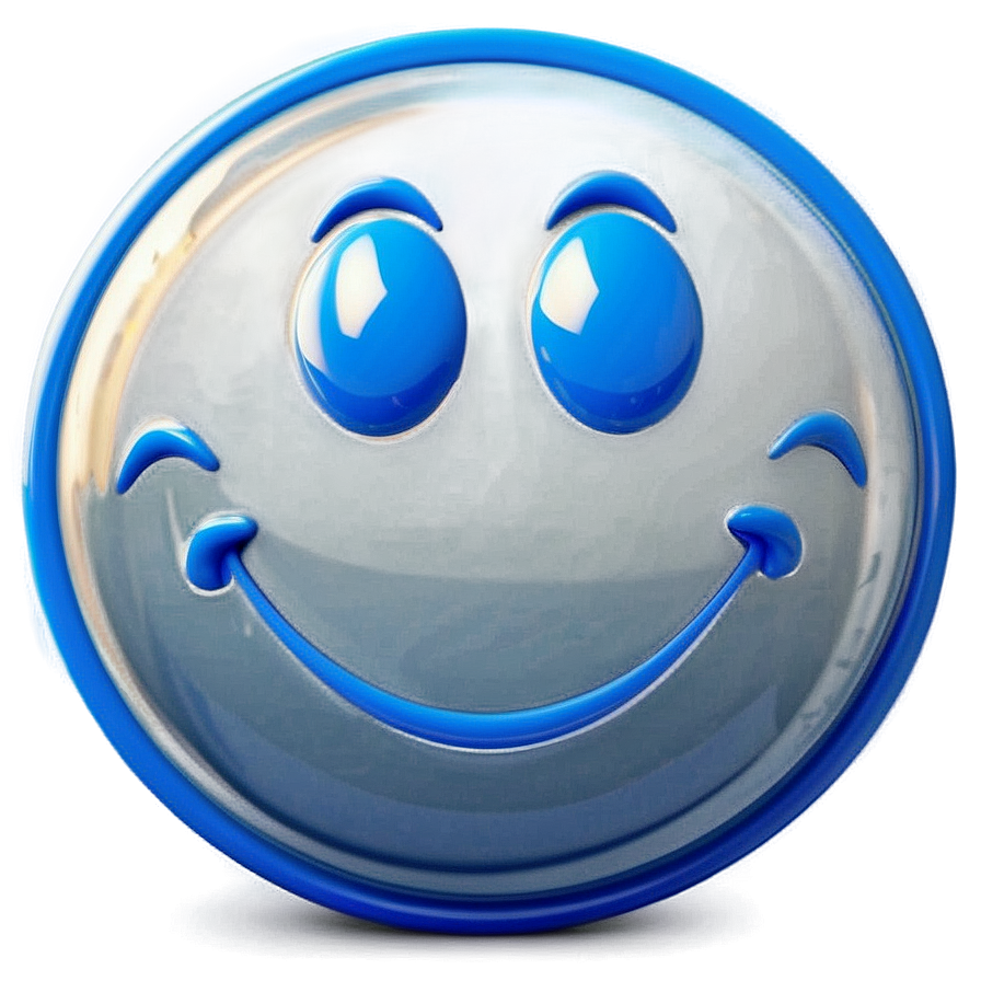 Radiant Blue Smiley Face Art Png Rey