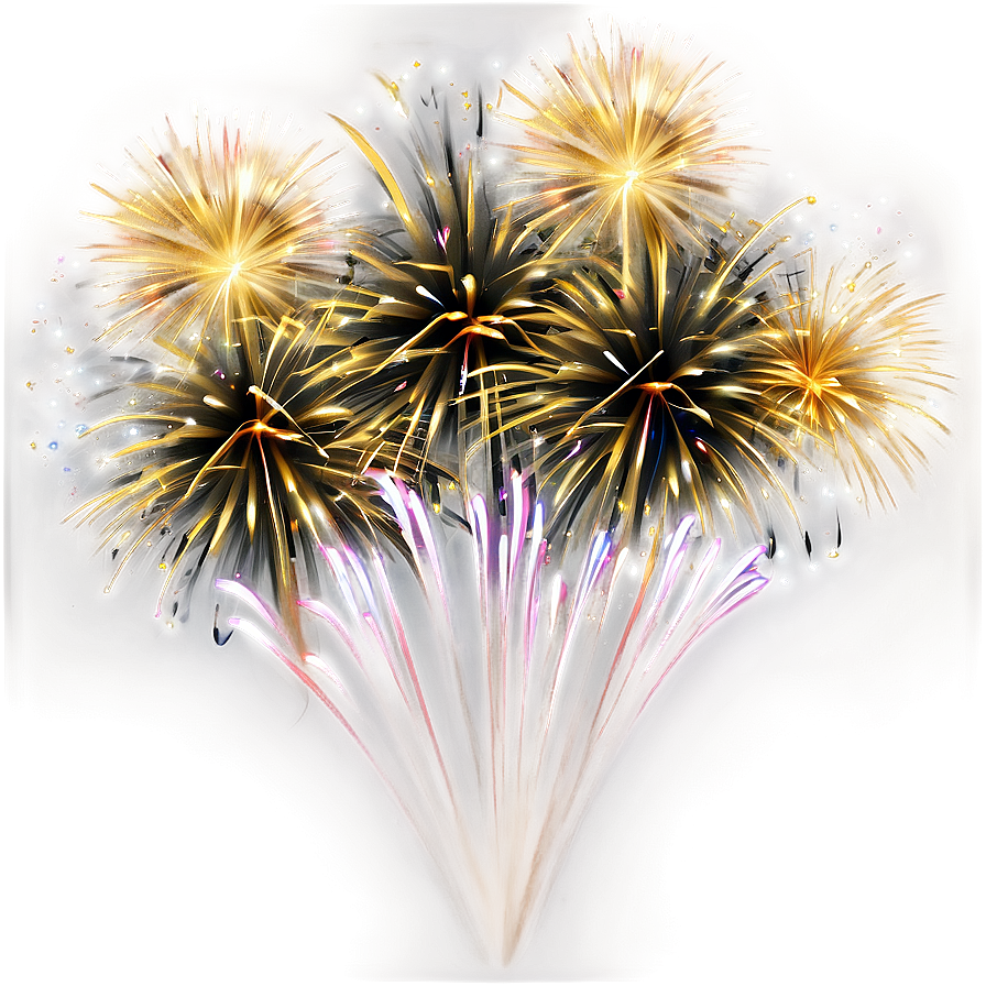 Radiant Gold Fireworks Png 06292024