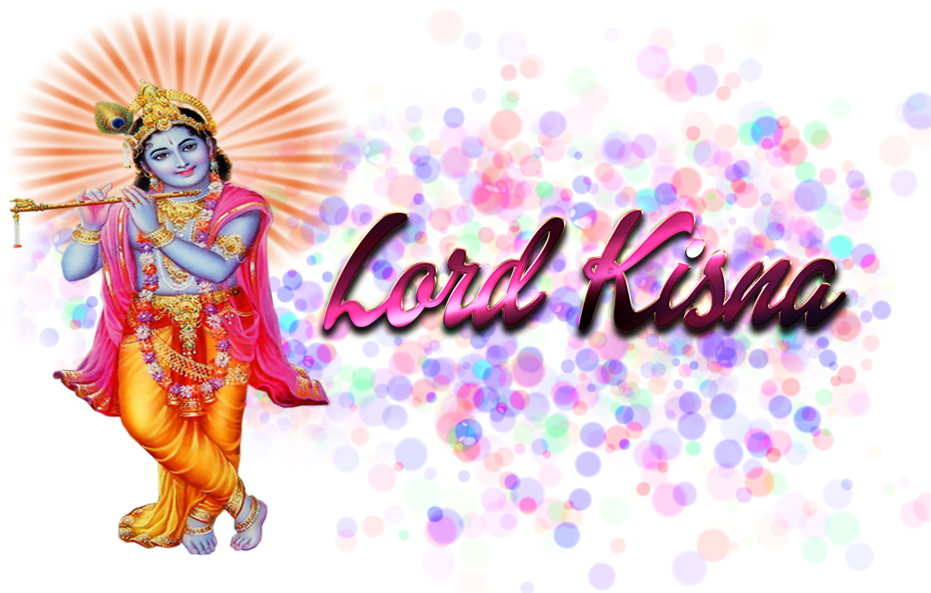 Radiant Lord Krishna Flute Graphic
