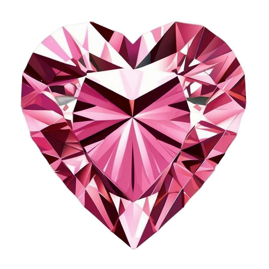 Radiant Pink Heart Diamond Graphic Png Vfl