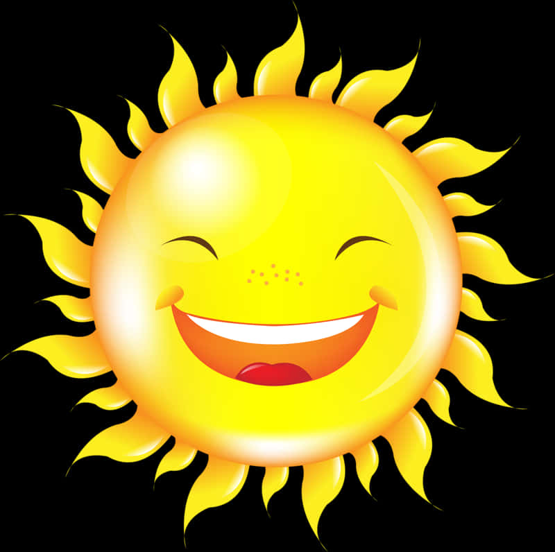 Radiant Smiling Sun Illustration