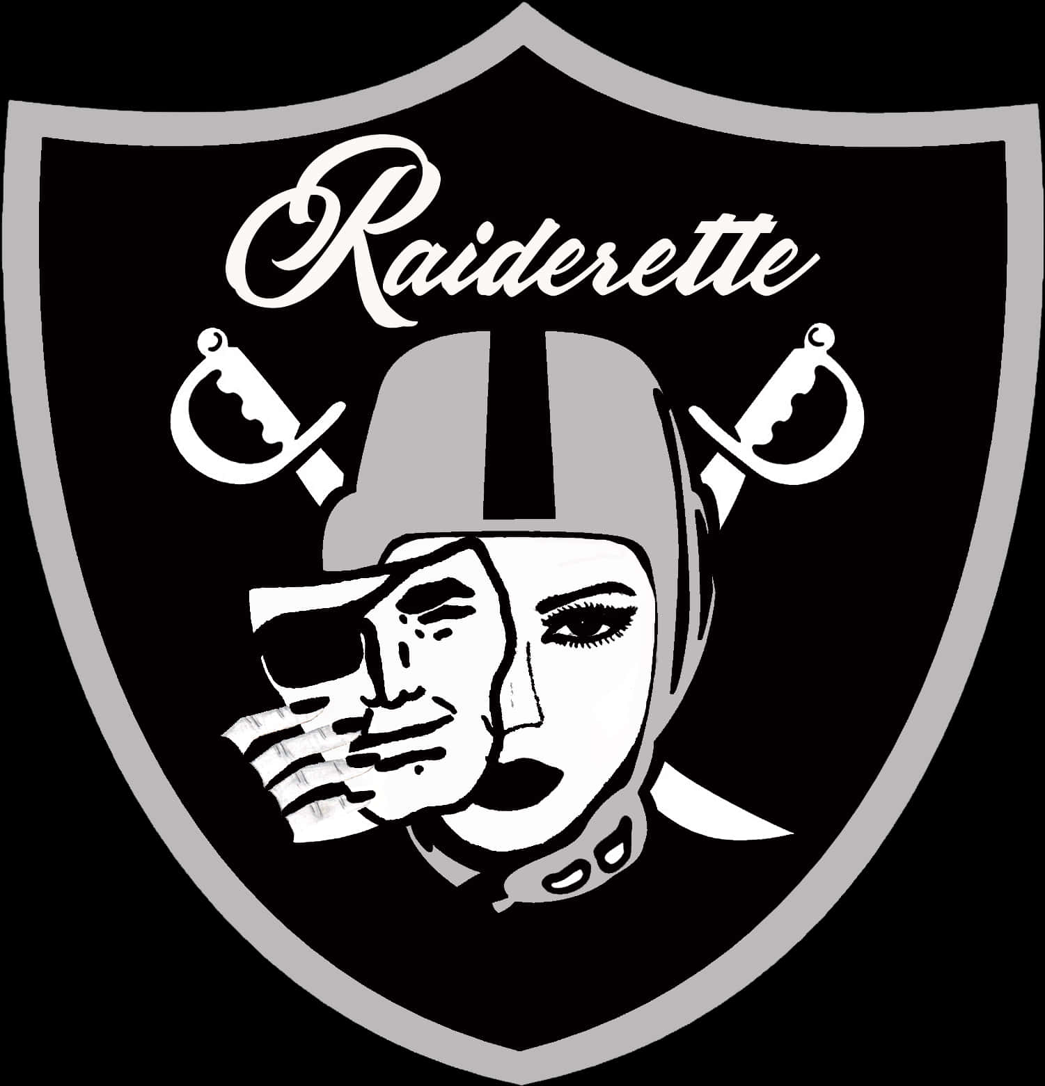 Raiderette Logo Blackand White