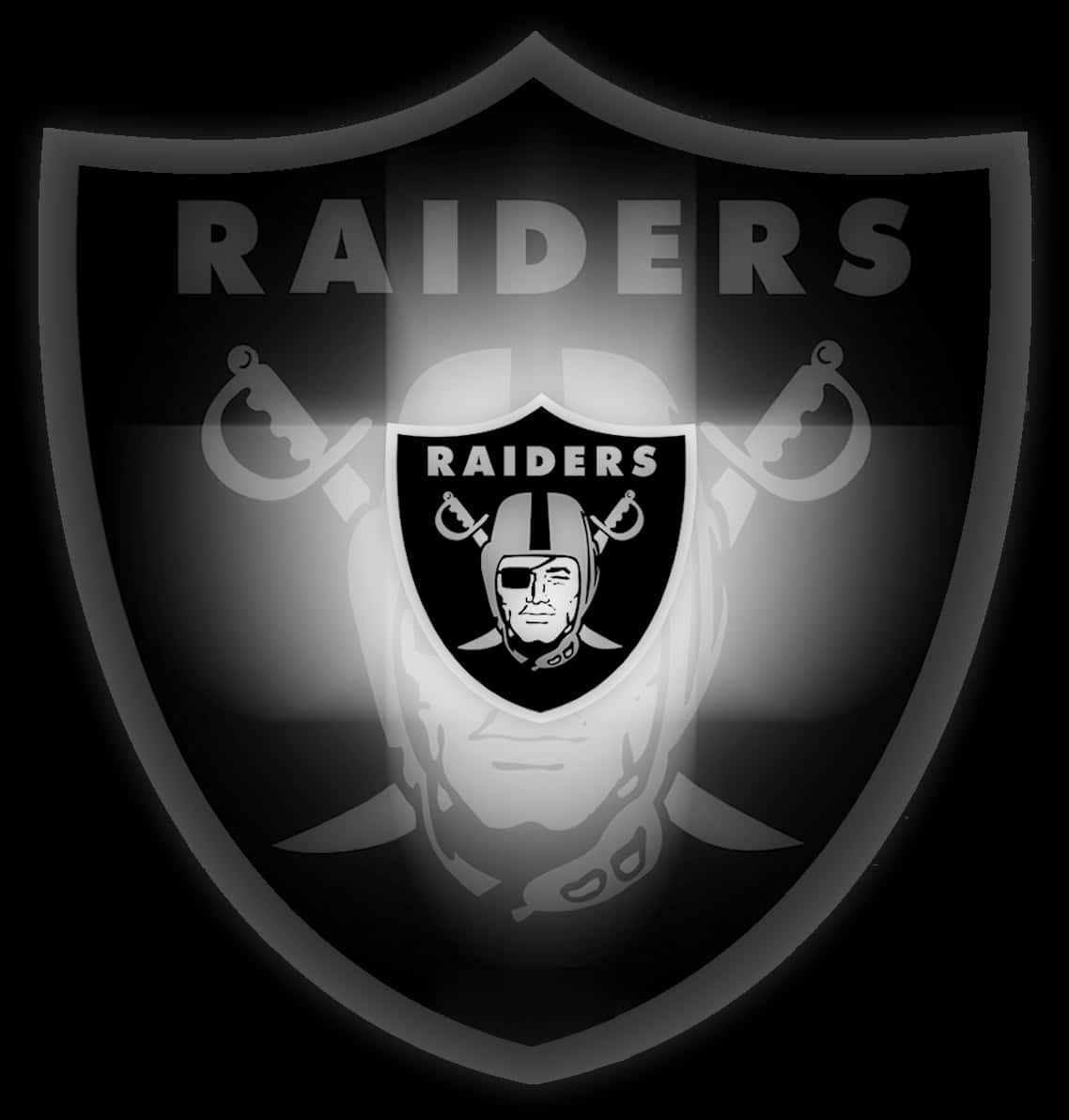 Raiders Team Logo Blackand White