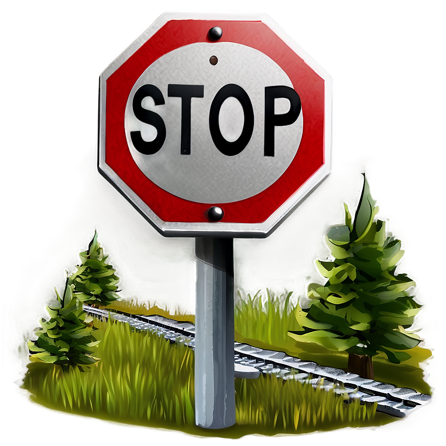 Railroad Stop Sign Png Whg94