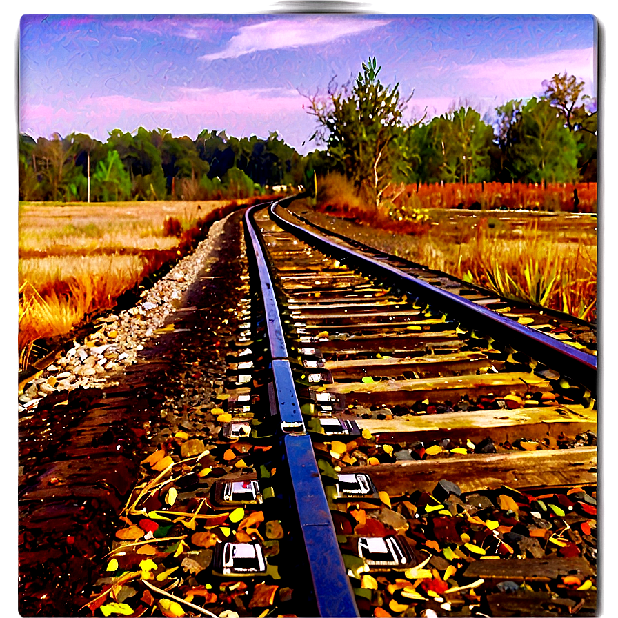 Railroad Tracks Beside River Png Ira