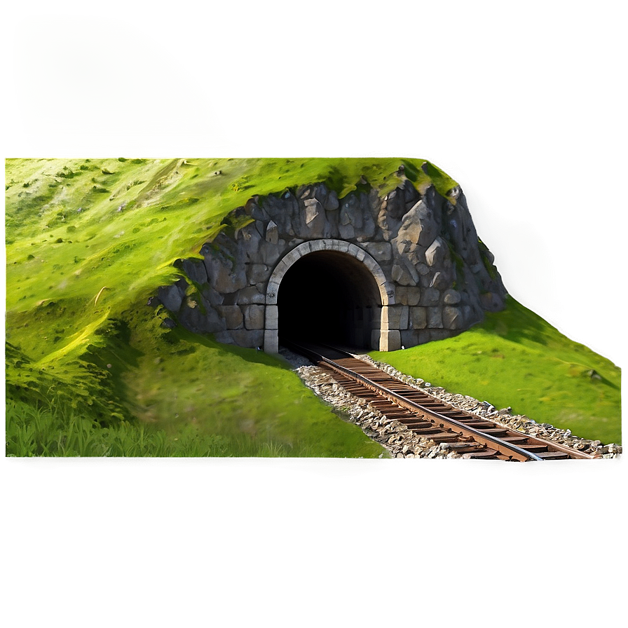 Railroad Tunnel Through Mountain Png Mfk63