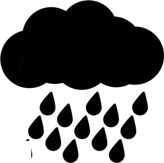 Rain Cloud Icon Silhouette